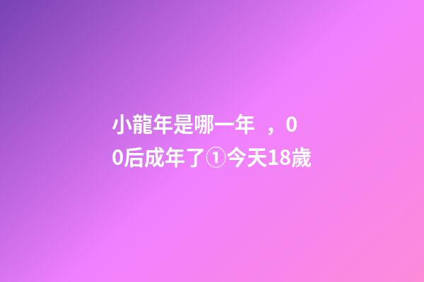 小龍年是哪一年，00后成年了①今天18歲